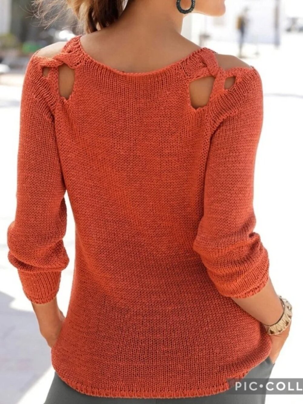 Lascana Knitted Cut Out Sweater - Picture 2 of 8